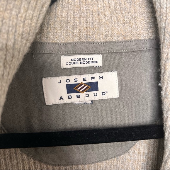 Joseph Abboud wool blend Beige Cardigan Sweater men’s size large - Picture 3 of 11